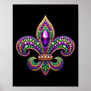 Fleur-de-lis Mardi Gras Symbol Carnival Parad Cos Poster