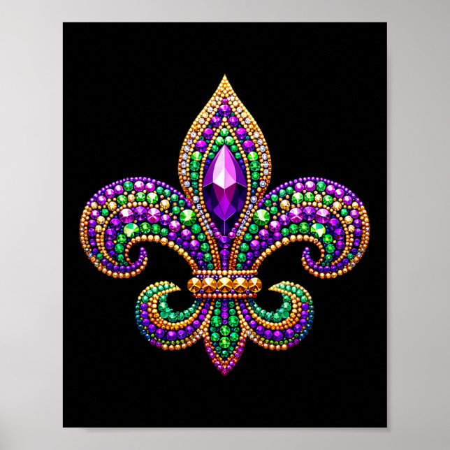 Fleur-de-lis Mardi Gras Symbol Carnival Parad Cos Poster (Framsidan)