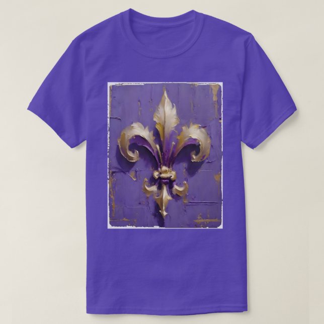 Fleur de lis Mardi Gras T-Shirt (Design framsida)