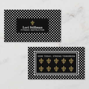 Fleur De Lis Märka med vitpolka dots Visitkort