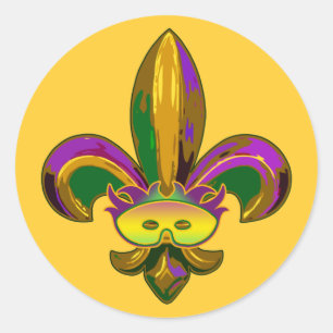Fleur de lis Mask Runt Klistermärke