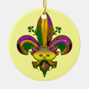 Fleur de lis Maskera Julgransprydnad Keramik