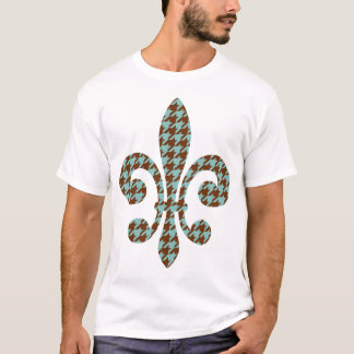fleur de lis med houndstooth tee shirt