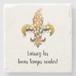 Fleur de Lis med julafton Ljus Stenunderlägg