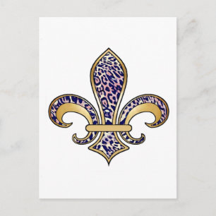 Fleur de Lis med mönster - 04 Vykort