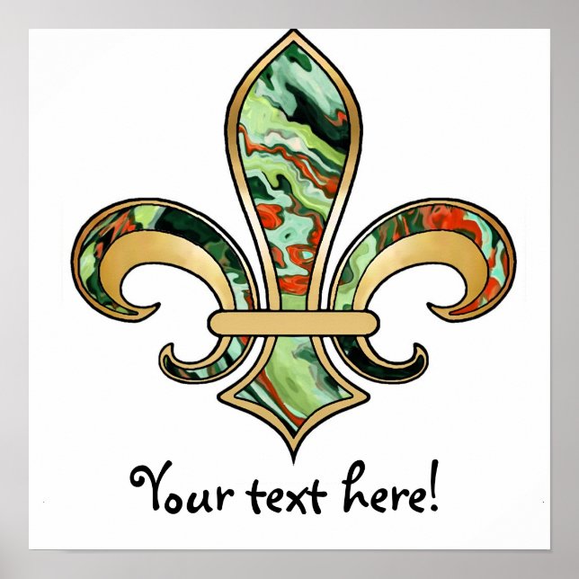 Fleur de Lis med mönster - 07 Poster (Framsidan)