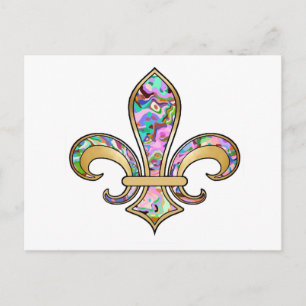 Fleur de Lis med mönster - 09 Vykort