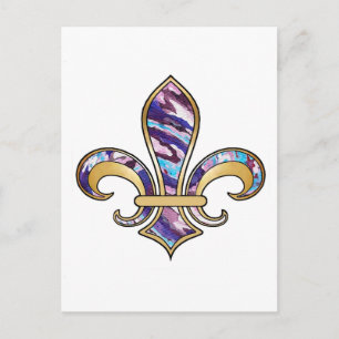 Fleur de Lis med mönster - 10 Vykort