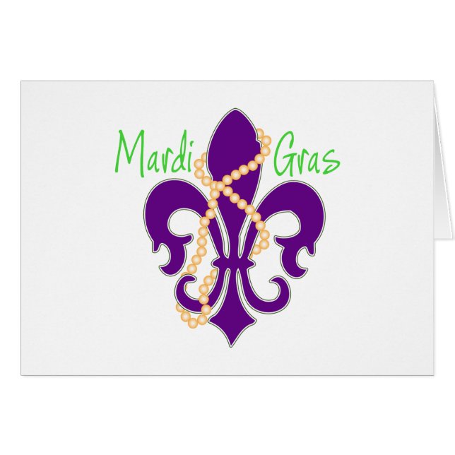 Fleur De Lis med pärlor Hälsningskort (Framsidan Horizontal)