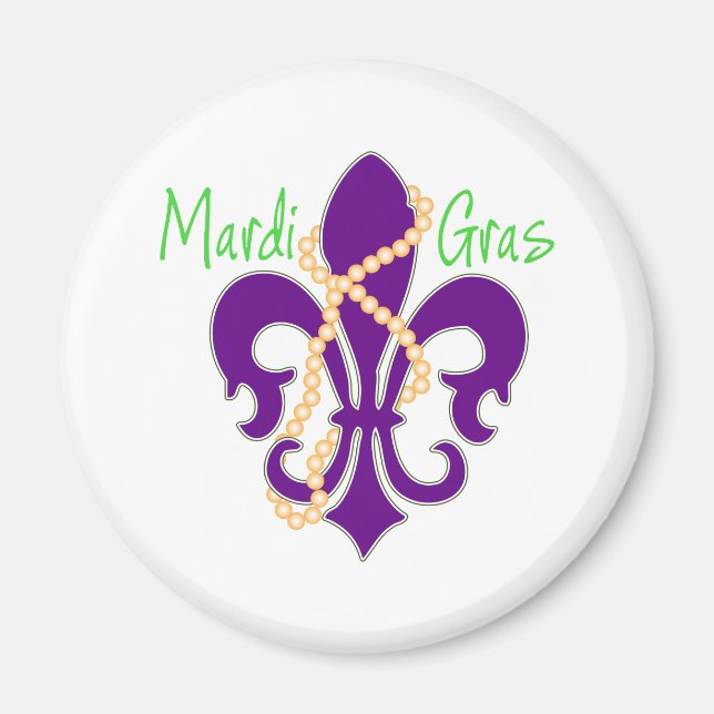Fleur De Lis med pärlor Magnet (Framsidan)