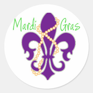 Fleur De Lis med pärlor Runt Klistermärke
