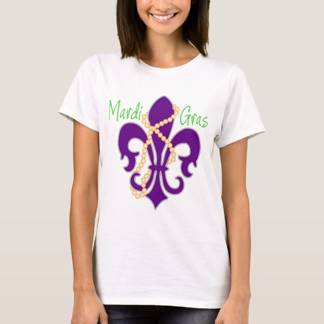 Fleur De Lis med pärlor T Shirt (Framsida)