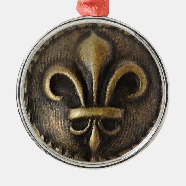 Fleur De Lis Medallion Julgransprydnad Metall (Framsidan)