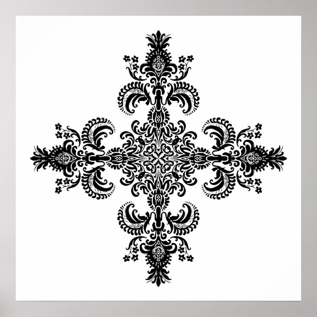 Fleur de lis Meditation 4 hörn Poster (Framsidan)