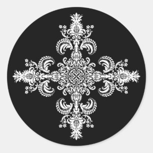 Fleur de lis Meditation 4 tränga någon Runt Klistermärke