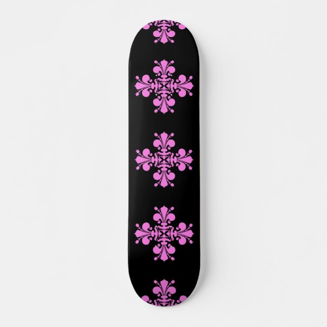 Fleur de lis mini skateboard bräda 18,5 cm (Framsida)