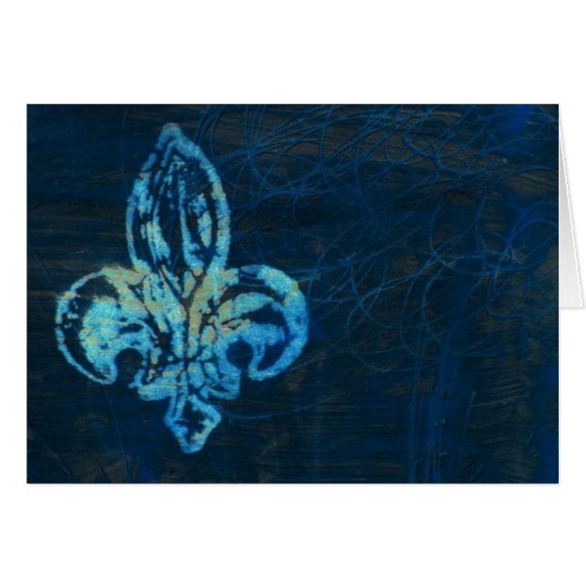 Fleur-de-lis Mixed Media Digital Art Hälsningskort (Framsidan Horizontal)