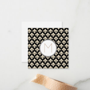 Fleur De Lis Monogram Anteckningskort