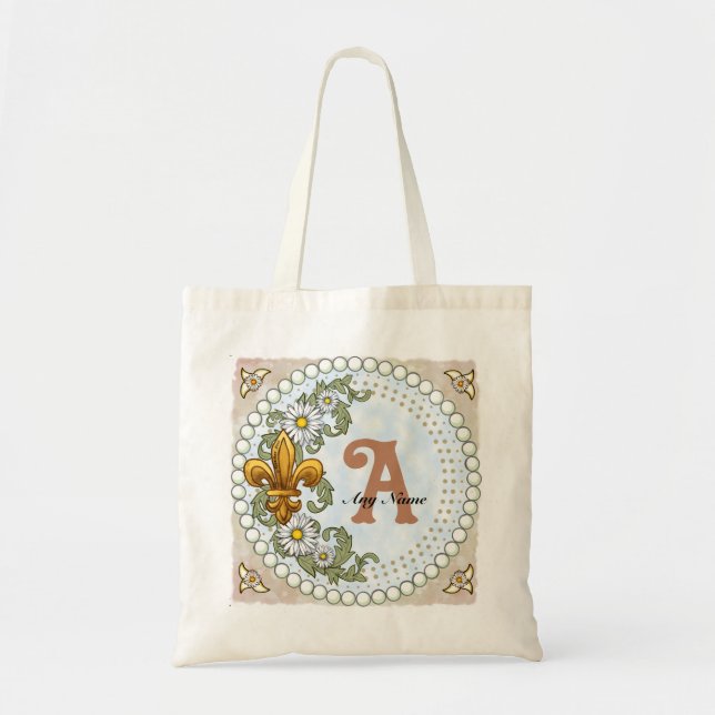 Fleur De Lis Monogram  Tygkasse (Framsidan)