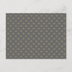 Fleur de lis Mönster + din bild eller text Vykort