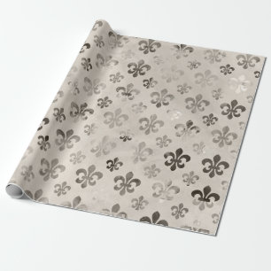Fleur De Lis Mönster Distress Decoupage Presentpapper