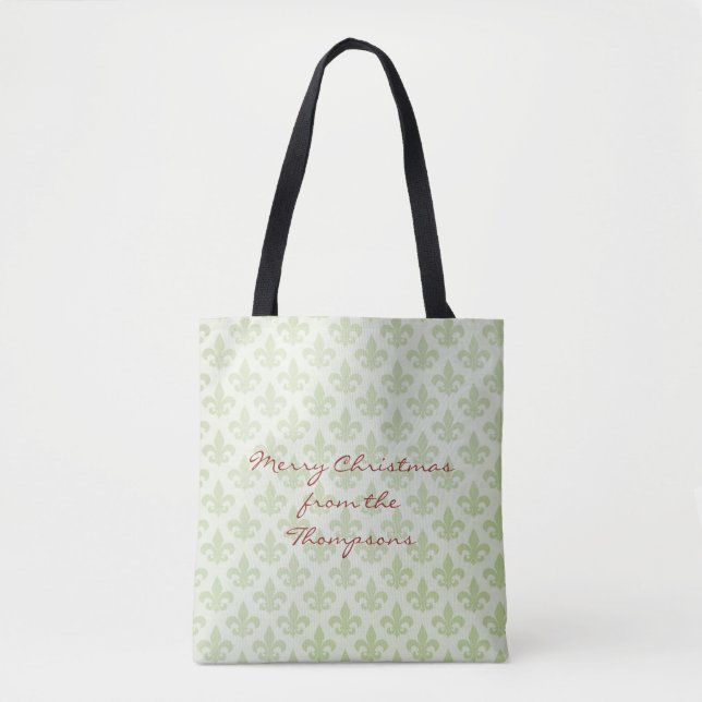 Fleur de Lis Mönster Editable Tote Bag Tygkasse (Framsida)