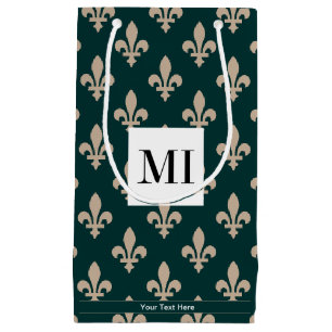 Fleur de Lis-mönster, fransk, kunglig, kräm, grön