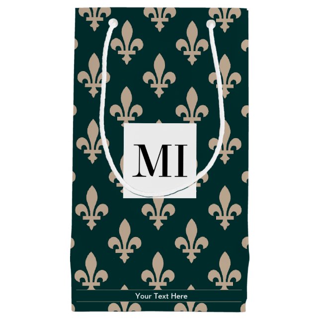 Fleur de Lis-mönster, fransk, kunglig, kräm, grön (Framsidan)
