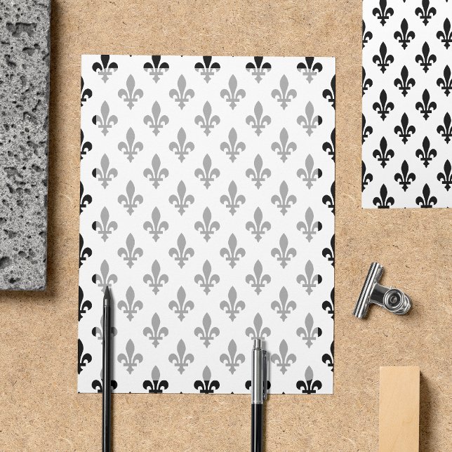 Fleur de Lis Mönster, Fransk, Royal, Black (Skapare uppladdad)