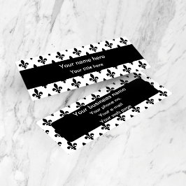 Fleur de Lis Mönster, Fransk, Royal, Black Mini Visitkort