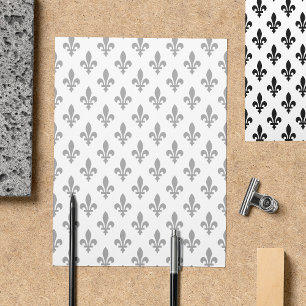 Fleur de Lis Mönster, Fransk, Royal, Black Reklamblad