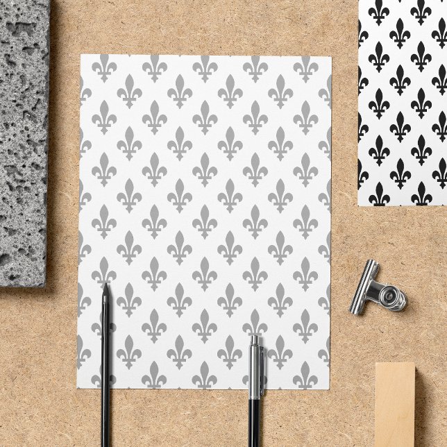 Fleur de Lis Mönster, Fransk, Royal, Black Reklamblad (Skapare uppladdad)