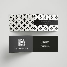 Fleur de Lis Mönster, Fransk, Royal, Black Visitkort