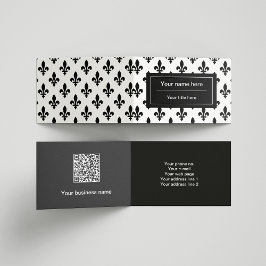Fleur de Lis Mönster, Fransk, Royal, Black Visitkort
