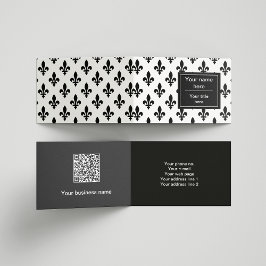 Fleur de Lis Mönster, Fransk, Royal, Black Visitkort