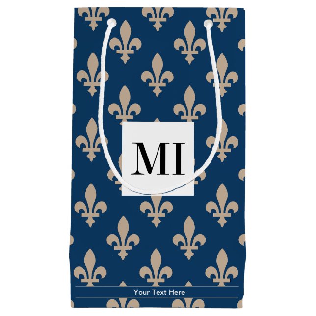Fleur de Lis Mönster, Fransk, Royal, Cream, Blue (Framsidan)