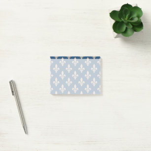 Fleur de Lis Mönster, Fransk, Royal, Cream, Blue Post-it Block