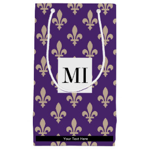 Fleur de Lis Mönster, Fransk, Royal, Cream, Lila