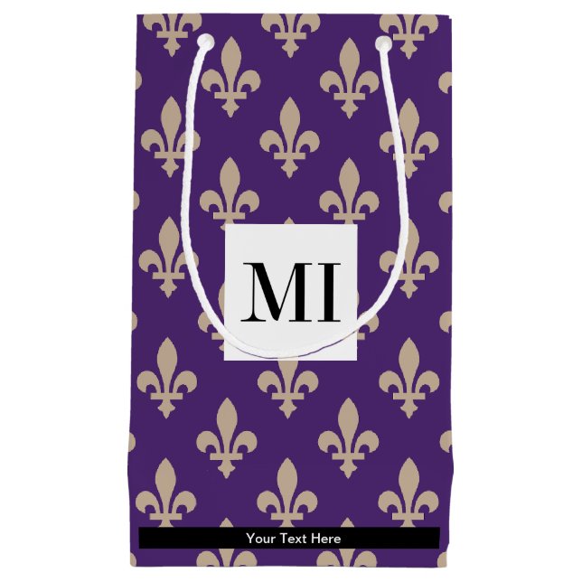 Fleur de Lis Mönster, Fransk, Royal, Cream, Lila (Framsidan)