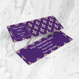 Fleur de Lis Mönster, Fransk, Royal, Cream, Lila Mini Visitkort
