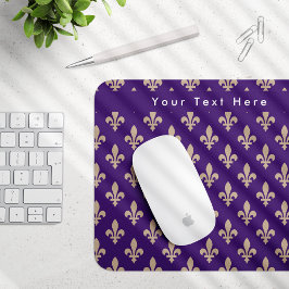 Fleur de Lis Mönster, Fransk, Royal, Cream, Lila Musmatta