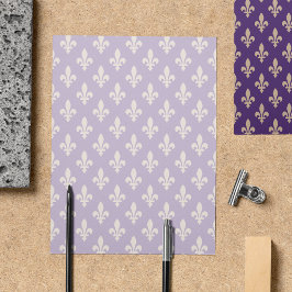 Fleur de Lis Mönster, Fransk, Royal, Cream, Lila Reklamblad