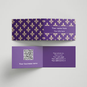 Fleur de Lis Mönster, Fransk, Royal, Cream, Lila Visitkort