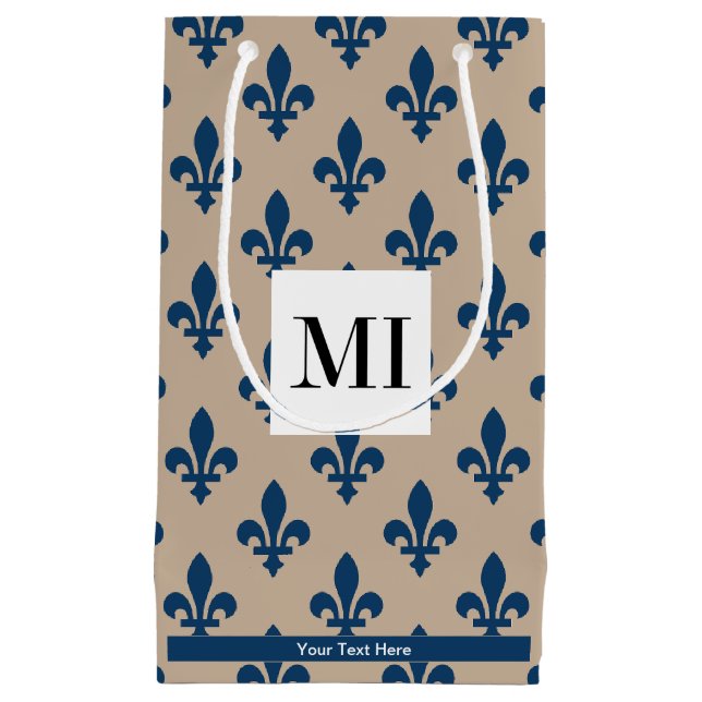 Fleur de Lis Mönster, Fransk, Royal, marinblått (Framsidan)