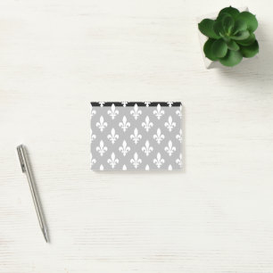 Fleur de Lis Mönster, Fransk, Royal, White Post-it Block