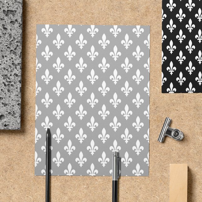 Fleur de Lis Mönster, Fransk, Royal, White Reklamblad (Skapare uppladdad)