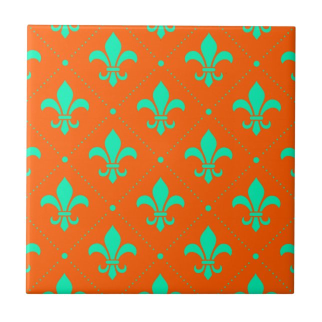 Fleur-de-Lis Mönster Kakelplatta (Framsidan)