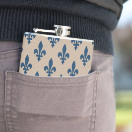Fleur de Lis-mönster, kunglig fransk blå på kräm Fickplunta