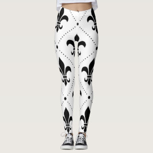 Fleur De Lis Mönster Leggings