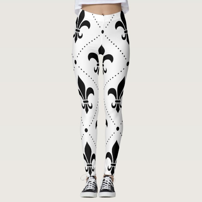 Fleur De Lis Mönster Leggings (Framsida)